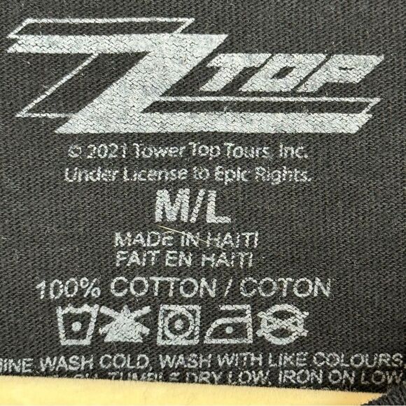 ZZ Top Black Cut-off 2021 Concert T-shirt M/L - Picture 2 of 5